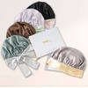 image:imageZIMASILK 100 Mulberry Silk Bonnet for Sleeping Women Double Layer Hair Wrap with Silk Tie Band1 Pack