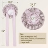 image:imageZIMASILK 100 Mulberry Silk Bonnet for Sleeping Women Long Hair Mint Green  Double Layer Breathable Silk Hair Wrap Cooling Tie Band Stay On Head For Curly Frizzy amp Natural Hair Protection 1PcPurple