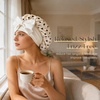 image:imageZIMASILK 100 Mulberry Silk Bonnet for Sleeping Women Long Hair Mint Green  Double Layer Breathable Silk Hair Wrap Cooling Tie Band Stay On Head For Curly Frizzy amp Natural Hair Protection 1PcPolka Dot