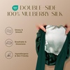 image:imageZIMASILK 100 Mulberry Silk Bonnet for Sleeping Women Long Hair Mint Green  Double Layer Breathable Silk Hair Wrap Cooling Tie Band Stay On Head For Curly Frizzy amp Natural Hair Protection 1PcBlackish Green