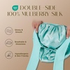 image:imageZIMASILK 100 Mulberry Silk Bonnet for Sleeping Women Long Hair Mint Green  Double Layer Breathable Silk Hair Wrap Cooling Tie Band Stay On Head For Curly Frizzy amp Natural Hair Protection 1PcMint Greenclover Crest