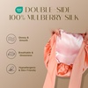 image:imageZIMASILK 100 Mulberry Silk Bonnet for Sleeping Women Long Hair Mint Green  Double Layer Breathable Silk Hair Wrap Cooling Tie Band Stay On Head For Curly Frizzy amp Natural Hair Protection 1PcCoral
