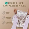 image:imageZIMASILK 100 Mulberry Silk Bonnet for Sleeping Women Long Hair Mint Green  Double Layer Breathable Silk Hair Wrap Cooling Tie Band Stay On Head For Curly Frizzy amp Natural Hair Protection 1PcLilac Flower