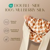 image:imageZIMASILK 100 Mulberry Silk Bonnet for Sleeping Women Long Hair Mint Green  Double Layer Breathable Silk Hair Wrap Cooling Tie Band Stay On Head For Curly Frizzy amp Natural Hair Protection 1PcCheckered