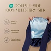 image:imageZIMASILK 100 Mulberry Silk Bonnet for Sleeping Women Long Hair Mint Green  Double Layer Breathable Silk Hair Wrap Cooling Tie Band Stay On Head For Curly Frizzy amp Natural Hair Protection 1PcNavy Blue