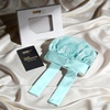 image:imageZIMASILK 100 Mulberry Silk Bonnet for Sleeping Women Long Hair Mint Green  Double Layer Breathable Silk Hair Wrap Cooling Tie Band Stay On Head For Curly Frizzy amp Natural Hair Protection 1PcMint Greenclover Crest