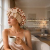 image:imageZIMASILK 100 Mulberry Silk Bonnet for Sleeping Women Long Hair Mint Green  Double Layer Breathable Silk Hair Wrap Cooling Tie Band Stay On Head For Curly Frizzy amp Natural Hair Protection 1PcCheckered