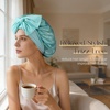 image:imageZIMASILK 100 Mulberry Silk Bonnet for Sleeping Women Long Hair Mint Green  Double Layer Breathable Silk Hair Wrap Cooling Tie Band Stay On Head For Curly Frizzy amp Natural Hair Protection 1PcMint Greenclover Crest