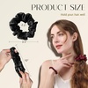 image:imageZIMASILK 100 Pure Mulberry Silk Hair Scrunchies for Women  No Damage  Gentle Elastic Hair Ties for Ponytail Holder  Hair Accessories 3 Pack BlackBlack  Light Blue  Turquoise 3pcs