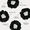 image:imageZIMASILK 100 Pure Mulberry Silk Hair Scrunchies for Women  No Damage  Gentle Elastic Hair Ties for Ponytail Holder  Hair Accessories 3 Pack BlackBlack 4pcs