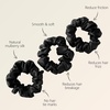 image:imageZIMASILK 100 Pure Mulberry Silk Hair Scrunchies for Women  No Damage  Gentle Elastic Hair Ties for Ponytail Holder  Hair Accessories 3 Pack BlackBlack 3pcs