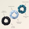 image:imageZIMASILK 100 Pure Mulberry Silk Hair Scrunchies for Women  No Damage  Gentle Elastic Hair Ties for Ponytail Holder  Hair Accessories 3 Pack BlackBlack  Light Blue  Turquoise 3pcs