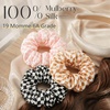 image:imageZIMASILK 100 Pure Mulberry Silk Hair Scrunchies for Women  No Damage  Gentle Elastic Hair Ties for Ponytail Holder  Hair Accessories 3 Pack BlackCheckered Pattern 3pcs