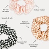image:imageZIMASILK 100 Pure Mulberry Silk Hair Scrunchies for Women  No Damage  Gentle Elastic Hair Ties for Ponytail Holder  Hair Accessories 3 Pack BlackCheckered Pattern 3pcs