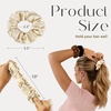 image:imageZIMASILK 100 Pure Mulberry Silk Hair Scrunchies for Women  No Damage  Gentle Elastic Hair Ties for Ponytail Holder  Hair Accessories 3 Pack BlackChocolate  Taupe  Beige 3pcs