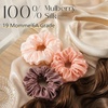 image:imageZIMASILK 100 Pure Mulberry Silk Hair Scrunchies for Women  No Damage  Gentle Elastic Hair Ties for Ponytail Holder  Hair Accessories 3 Pack BlackDark Mauve  Coral  Pink 3pcs