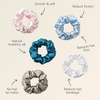 image:imageZIMASILK 100 Pure Mulberry Silk Hair Scrunchies for Women  No Damage  Gentle Elastic Hair Ties for Ponytail Holder  Hair Accessories 3 Pack BlackLight Blue  Turquoise  Pink  White  Taupe 5pcs