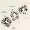 image:imageZIMASILK 100 Pure Mulberry Silk Hair Scrunchies for Women  No Damage  Gentle Elastic Hair Ties for Ponytail Holder  Hair Accessories 3 Pack BlackTaupe 3pcs