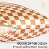image:imageZIMASILK 100 Pure Mulberry Silk Pillow Cases for Hair and Skin Queen  Soft Hypoallergenic amp Smooth Both Sides Grade 6A Silk Hidden Zipper Gift for Women Men 1pc Queen 20x30 TaupeCheckered