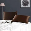 image:imageZIMASILK 100 Pure Mulberry Silk Pillow Cases for Hair and Skin Queen  Soft Hypoallergenic amp Smooth Both Sides Grade 6A Silk Hidden Zipper Gift for Women Men 1pc Queen 20x30 TaupeChocolate