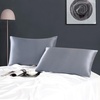 image:imageZIMASILK 100 Pure Mulberry Silk Pillow Cases for Hair and Skin Queen  Soft Hypoallergenic amp Smooth Both Sides Grade 6A Silk Hidden Zipper Gift for Women Men 1pc Queen 20x30 TaupeSlate Blue