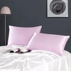 image:imageZIMASILK 100 Pure Mulberry Silk Pillow Cases for Hair and Skin Queen  Soft Hypoallergenic amp Smooth Both Sides Grade 6A Silk Hidden Zipper Gift for Women Men 1pc Queen 20x30 TaupeLight Purple