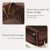 image:imageZIMASILK 19 Momme 100 Mulberry Silk Fitted Sheet  Seamless with Deep Pocket  Soft Silky amp Hypoallergenic for Luxury Sleep  King 78x8016 Chocolate Chocolate