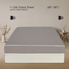 image:imageZIMASILK 19 Momme 100 Mulberry Silk Fitted Sheet  Seamless with Deep Pocket  Soft Silky amp Hypoallergenic for Luxury Sleep  King 78x8016 Chocolate Gray