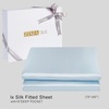 image:imageZIMASILK 19 Momme 100 Mulberry Silk Fitted Sheet  Seamless with Deep Pocket  Soft Silky amp Hypoallergenic for Luxury Sleep  King 78x8016 Chocolate Light Blue