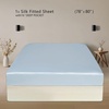 image:imageZIMASILK 19 Momme 100 Mulberry Silk Fitted Sheet  Seamless with Deep Pocket  Soft Silky amp Hypoallergenic for Luxury Sleep  King 78x8016 Chocolate Light Blue