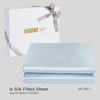 image:imageZIMASILK 19 Momme 100 Mulberry Silk Fitted Sheet  Seamless with Deep Pocket  Soft Silky amp Hypoallergenic for Luxury Sleep  King 78x8016 Chocolate Light Blue