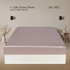 image:imageZIMASILK 19 Momme 100 Mulberry Silk Fitted Sheet  Seamless with Deep Pocket  Soft Silky amp Hypoallergenic for Luxury Sleep  King 78x8016 Chocolate Pale Pink