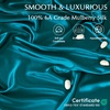 image:imageZIMASILK 19 Momme 100 Mulberry Silk Fitted Sheet  Seamless with Deep Pocket  Soft Silky amp Hypoallergenic for Luxury Sleep  King 78x8016 Chocolate Peacock Blue