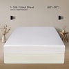 image:imageZIMASILK 19 Momme 100 Mulberry Silk Fitted Sheet  Seamless with Deep Pocket  Soft Silky amp Hypoallergenic for Luxury Sleep  King 78x8016 Chocolate White