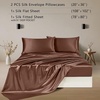 image:imageZIMASILK 19 Momme 100 Pure Mulberry Silk Bed Sheets  4Piece Sheet Set for Sleeping  Soft Breathable amp Hypoallergenic for a Comfortable Sleep  Queen Gray Light Brown