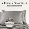 image:imageZIMASILK 19 Momme 100 Pure Mulberry Silk Bed Sheets  4Piece Sheet Set for Sleeping  Soft Breathable amp Hypoallergenic for a Comfortable Sleep  Queen Gray Gray