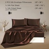 image:imageZIMASILK 19 Momme 100 Pure Mulberry Silk Bed Sheets  4Piece Sheet Set for Sleeping  Soft Breathable amp Hypoallergenic for a Comfortable Sleep  Queen Gray Chocolate