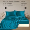 image:imageZIMASILK 19 Momme 100 Pure Mulberry Silk Bed Sheets  4Piece Sheet Set for Sleeping  Soft Breathable amp Hypoallergenic for a Comfortable Sleep  Queen Gray Peacock Blue