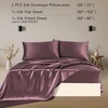 image:imageZIMASILK 19 Momme 100 Pure Mulberry Silk Bed Sheets  4Piece Sheet Set for Sleeping  Soft Breathable amp Hypoallergenic for a Comfortable Sleep  Queen Gray Grey Purple