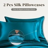image:imageZIMASILK 19 Momme 100 Pure Mulberry Silk Bed Sheets  4Piece Sheet Set for Sleeping  Soft Breathable amp Hypoallergenic for a Comfortable Sleep  Queen Gray Peacock Blue
