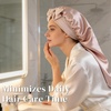 image:imageZIMASILK 19 Momme Long Mulberry Silk Bonnet for Sleeping Women  Double Layer For Long Hair Braids amp Curls Reduces Hair Frizz Sleeping amp Health Care Soft Elastic Tie Band 1PcPink