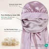 image:imageZIMASILK 19 Momme Long Mulberry Silk Bonnet for Sleeping Women  Double Layer For Long Hair Braids amp Curls Reduces Hair Frizz Sleeping amp Health Care Soft Elastic Tie Band 1PcPurple