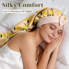 image:imageZIMASILK 19 Momme Long Mulberry Silk Bonnet for Sleeping Women  Double Layer For Long Hair Braids amp Curls Reduces Hair Frizz Sleeping amp Health Care Soft Elastic Tie Band 1PcPink Lemon
