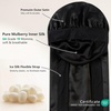 image:imageZIMASILK 19 Momme Long Mulberry Silk Bonnet for Sleeping Women  Double Layer For Long Hair Braids amp Curls Reduces Hair Frizz Sleeping amp Health Care Soft Elastic Tie Band 1PcBlack