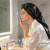 image:imageZIMASILK 19 Momme Long Mulberry Silk Bonnet for Sleeping Women  Double Layer For Long Hair Braids amp Curls Reduces Hair Frizz Sleeping amp Health Care Soft Elastic Tie Band 1PcBlack