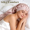 image:imageZIMASILK 19 Momme Long Mulberry Silk Bonnet for Sleeping Women  Double Layer For Long Hair Braids amp Curls Reduces Hair Frizz Sleeping amp Health Care Soft Elastic Tie Band 1PcPink