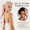 image:imageZIMASILK 19 Momme Long Mulberry Silk Bonnet for Sleeping Women  Double Layer For Long Hair Braids amp Curls Reduces Hair Frizz Sleeping amp Health Care Soft Elastic Tie Band 1PcPink