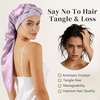 image:imageZIMASILK 19 Momme Long Mulberry Silk Bonnet for Sleeping Women  Double Layer For Long Hair Braids amp Curls Reduces Hair Frizz Sleeping amp Health Care Soft Elastic Tie Band 1PcPurple