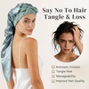 image:imageZIMASILK 19 Momme Long Mulberry Silk Bonnet for Sleeping Women  Double Layer For Long Hair Braids amp Curls Reduces Hair Frizz Sleeping amp Health Care Soft Elastic Tie Band 1PcGrayish Green