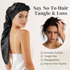image:imageZIMASILK 19 Momme Long Mulberry Silk Bonnet for Sleeping Women  Double Layer For Long Hair Braids amp Curls Reduces Hair Frizz Sleeping amp Health Care Soft Elastic Tie Band 1PcBlack